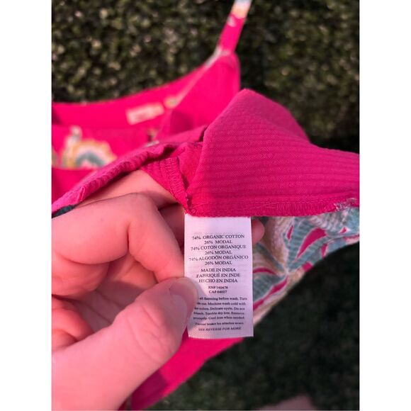 Faherty Marina Seersucker Top Size Medium NWT Pink Orchid - Picture 4 of 5